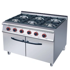 4-burner gas range & griddle with gas oven machines equipment