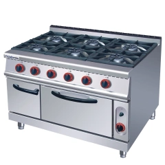 4-burner gas range & griddle with gas oven machines equipment