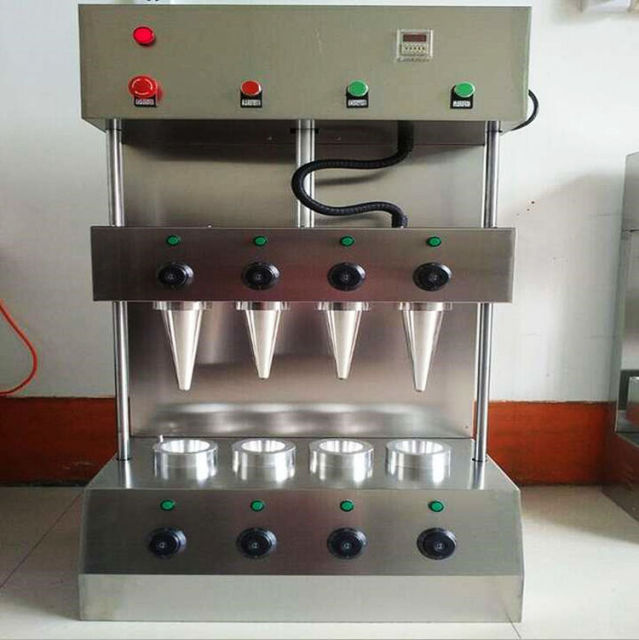 4 head Ice Cream Corn Maker Waffle Cone Crisp Rolling Making Machine