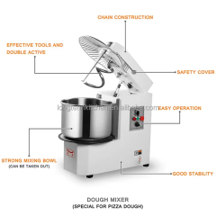 Raise Head Double Motions and Double Speeds Spiral Dough Mixer