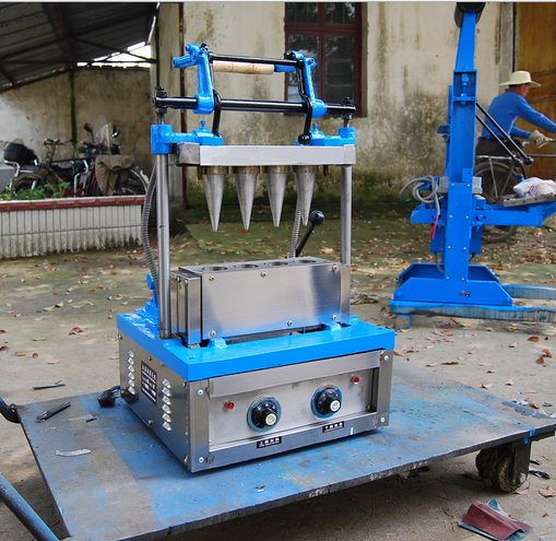 4 head Ice Cream Corn Maker Waffle Cone Crisp Rolling Making Machine