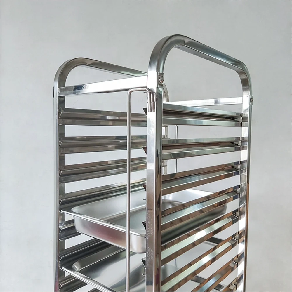 Stainless Steel 16 Layers Single Tray Trolley Removable Food Cart