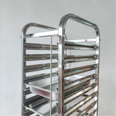 Stainless Steel 16 Layers Single Tray Trolley Removable Food Cart