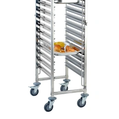 Stainless Steel 16 Layers Single Tray Trolley Removable Food Cart