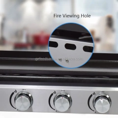 Household LPG Gas Griddle 1/2/3/4 Burners Courtyard BBQ Party