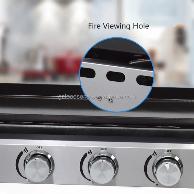 Household LPG Gas Griddle 1/2/3/4 Burners Courtyard BBQ Party