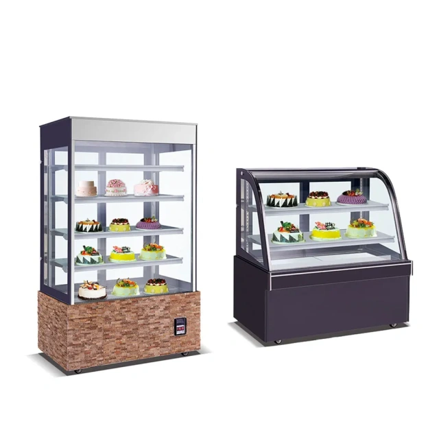 cake display counter baker showcase fridge Tempered glass door