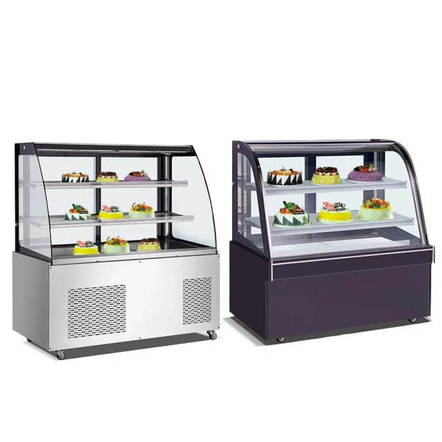 cake display counter baker showcase fridge Tempered glass door