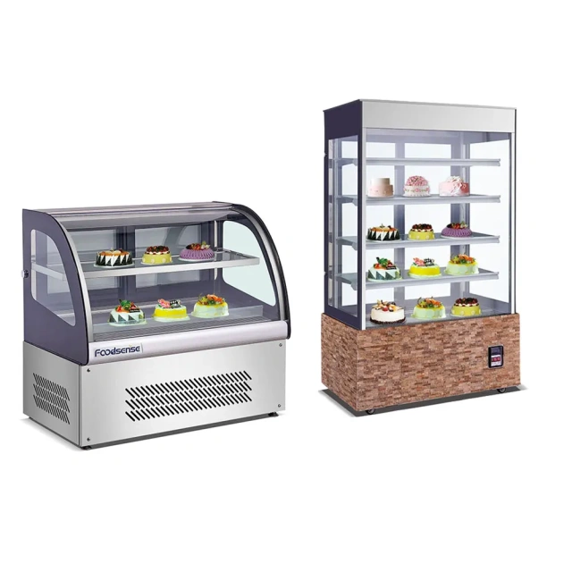cake display counter baker showcase fridge Tempered glass door