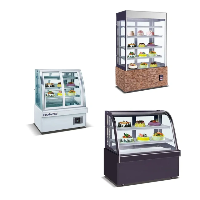 cake display counter baker showcase fridge Tempered glass door