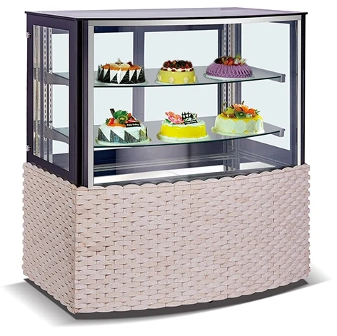 Fan Cooling Refrigerated Bakery Showcase Typically Cake Display Case