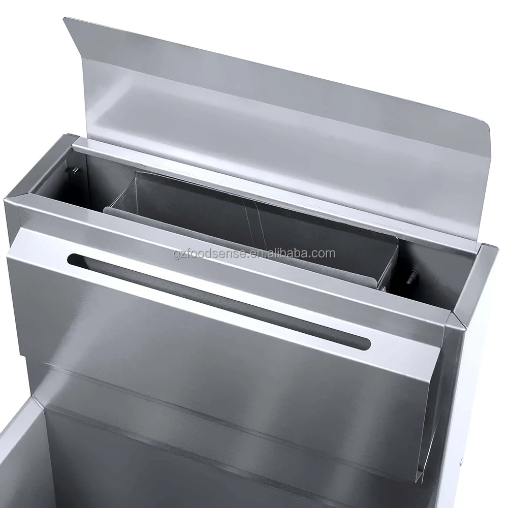 1-Tank 2-Basket Gas Fryer Kitchen Equipment Fry Chip Chicken Snack