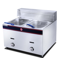 2-Tank 2-Basket Gas Fryer Kitchen Equipment Fry Chip Chicken