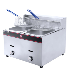 2-Tank 2-Basket Gas Fryer Kitchen Equipment Fry Chip Chicken