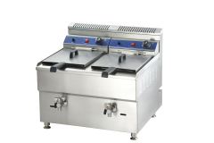 2-Tank 2-Basket Gas Fryer Kitchen Equipment Fry Chip Chicken Snack