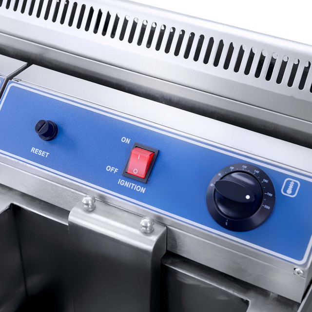 2-Tank 2-Basket Gas Fryer Kitchen Equipment Fry Chip Chicken Snack
