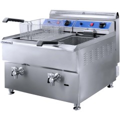 2-Tank 2-Basket Gas Fryer Kitchen Equipment Fry Chip Chicken Snack