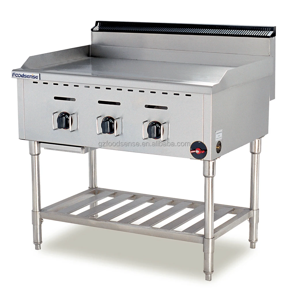 Commercial Stainless Steel Gas Griddle with Gas Fryers for Sale