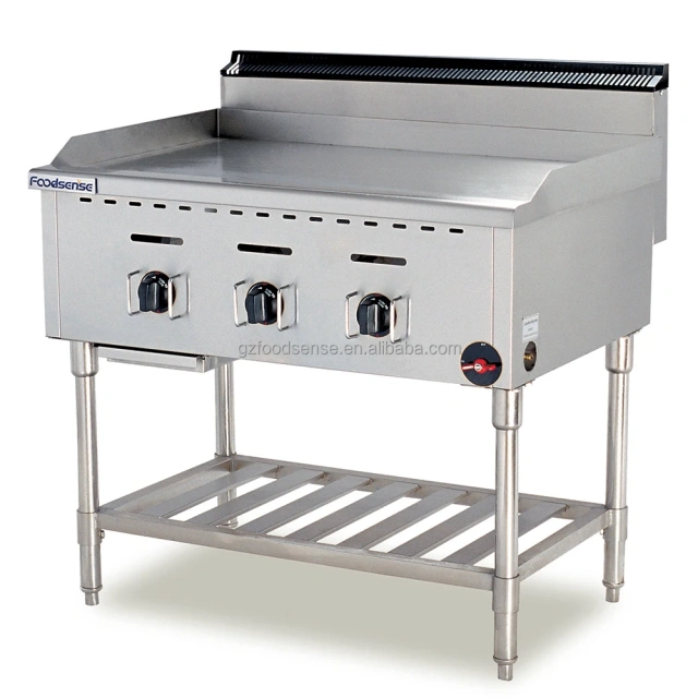 Commercial Stainless Steel Gas Griddle with Gas Fryers for Sale