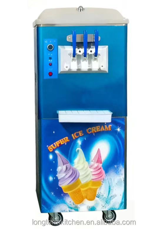 3 Flavor Commercial Soft Ice Cream Making  with Rainbow Syrup System