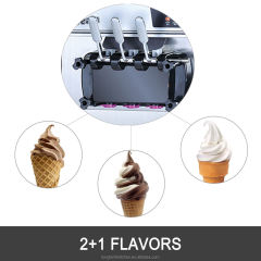 3 Flavor Commercial Soft Ice Cream Making  with Rainbow Syrup System