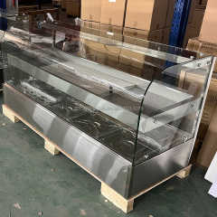 Bain Marie 2 Layers Heating up and Down Glassc food wrammer Display With Lamp