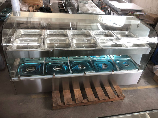 Bain Marie 2 Layers Heating up and Down Glassc food wrammer Display With Lamp
