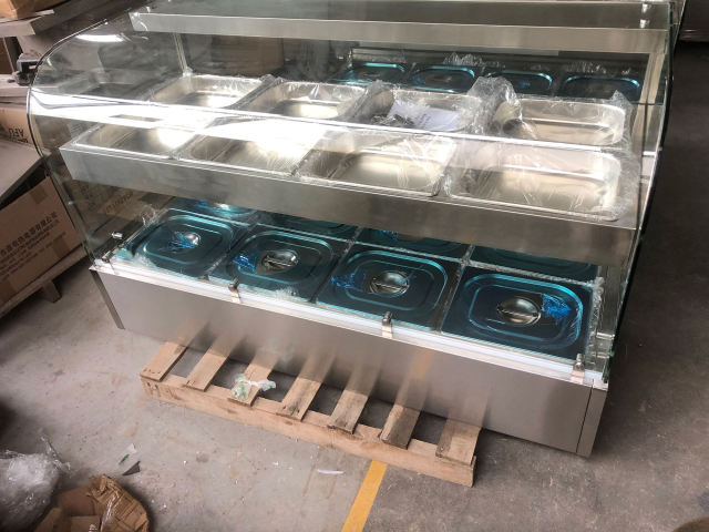 Bain Marie 2 Layers Heating up and Down Glassc food wrammer Display With Lamp