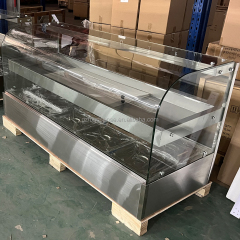 Bain Marie 2 Layers Heating up and Down Glassc food wrammer Display With Lamp