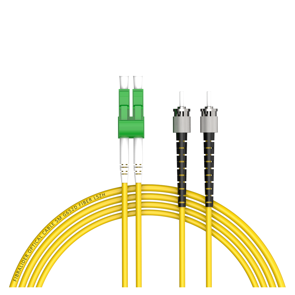 Patchcord de fibra óptica LC/APC-ST/UPC Duplex de modo único G652D/G657A2 Core LSZH SM Cabos de patch cord de fibra óptica