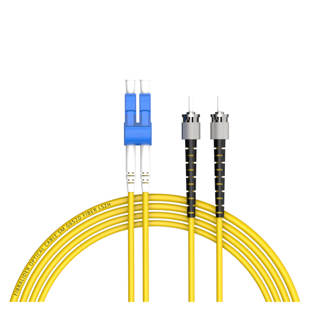 Patchcord de fibra óptica LC/UPC-ST/UPC Duplex de modo único G652D/G657A2 Core LSZH SM Cabos de patch cord de fibra óptica