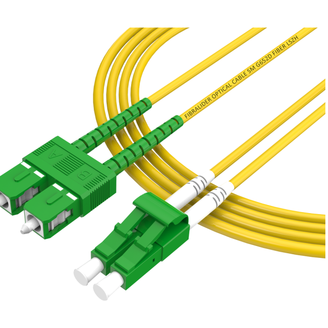 Patchcord de fibra óptica SC/APC-LC/APC Duplex de modo único G652D/G657A2 Core LSZH SM Cabos de patch cord de fibra óptica