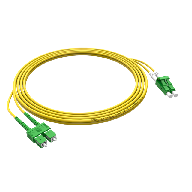 Patchcord de fibra óptica SC/APC-LC/APC Duplex de modo único G652D/G657A2 Core LSZH SM Cabos de patch cord de fibra óptica