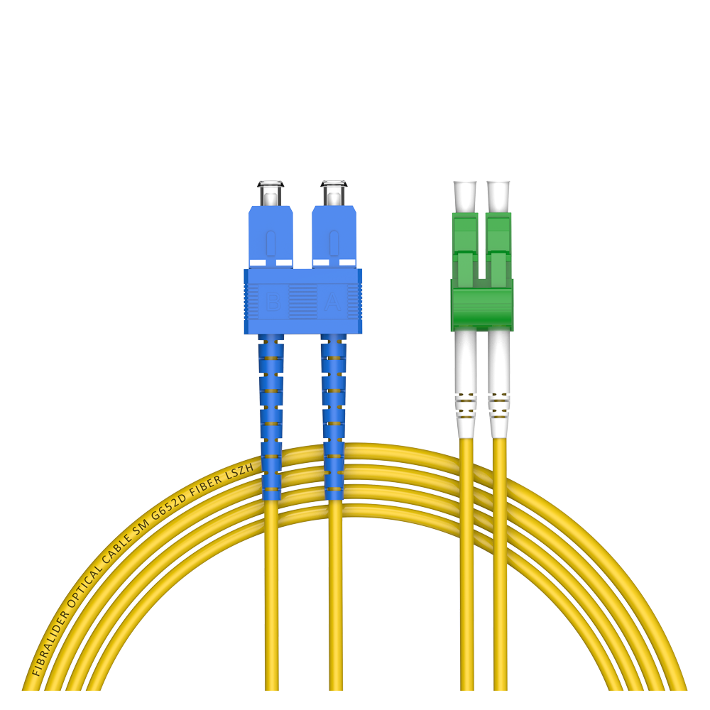 Patchcord de fibra óptica SC/UPC-LC/APC Duplex de modo único G652D/G657A2 Core LSZH SM Cabos de patch cord de fibra óptica