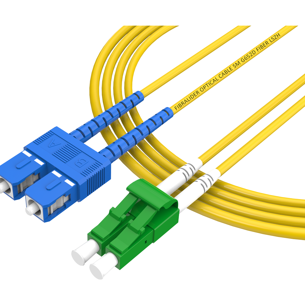 Patchcord de fibra óptica SC/UPC-LC/APC Duplex de modo único G652D/G657A2 Core LSZH SM Cabos de patch cord de fibra óptica