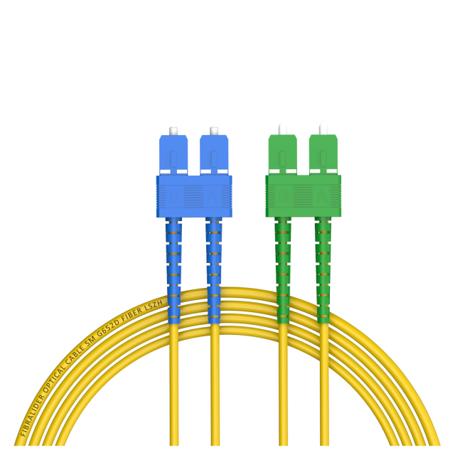 SC/UPC-SC/APC单模双纤G652D/G657A2纤芯低烟无卤光纤跳线