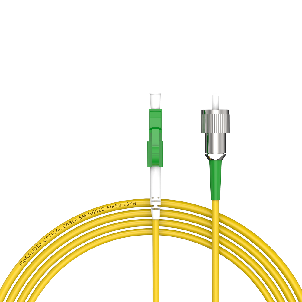Patchcord de fibra óptica LC/APC-FC/APC Simplex de modo único G652D/G657A1 Core LSZH SM Cabos de patch cord de fibra óptica