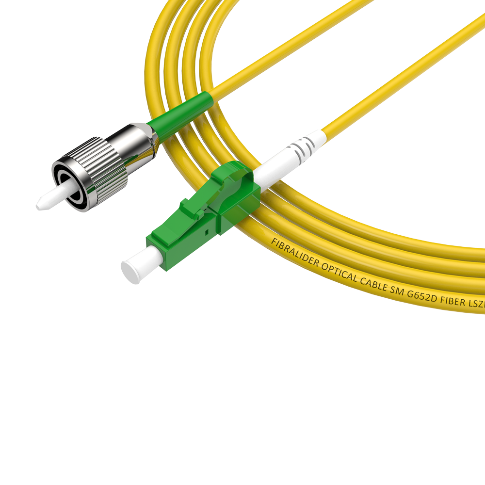 Patchcord de fibra óptica LC/APC-FC/APC Simplex de modo único G652D/G657A1 Core LSZH SM Cabos de patch cord de fibra óptica