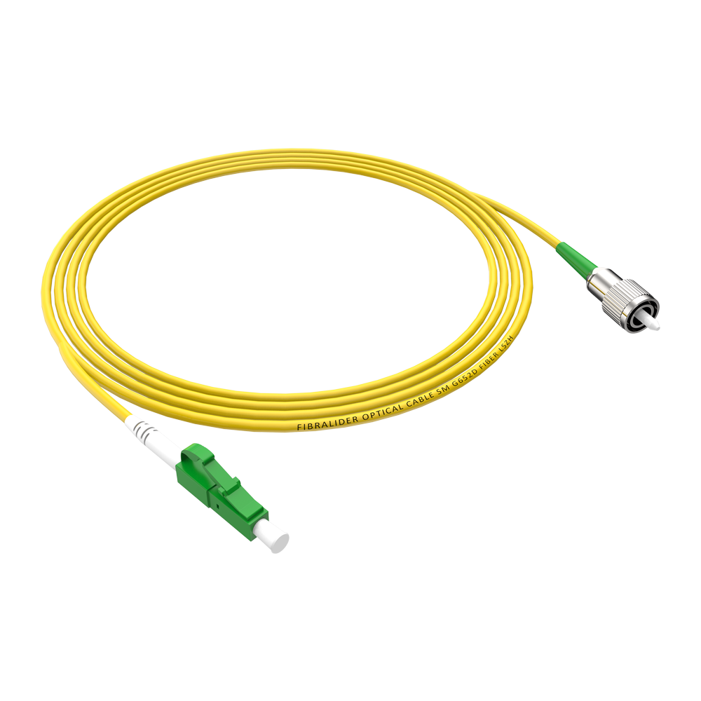 Patchcord de fibra óptica LC/APC-FC/APC Simplex de modo único G652D/G657A1 Core LSZH SM Cabos de patch cord de fibra óptica