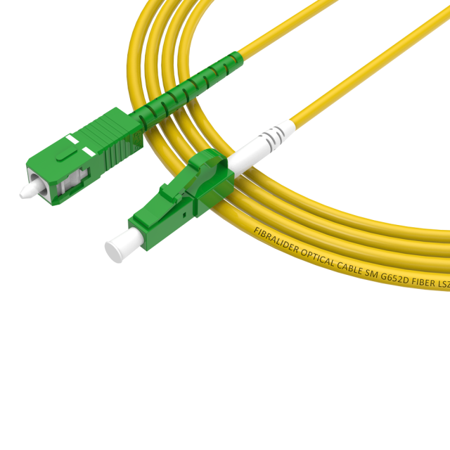 Patchcord de fibra óptica LC/APC-SC/APC Simplex de modo único G652D/G657A1 Core LSZH SM Cabos de patch cord de fibra óptica