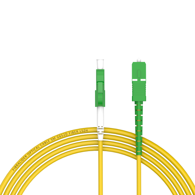 Patchcord de fibra óptica LC/APC-SC/APC Simplex de modo único G652D/G657A1 Core LSZH SM Cabos de patch cord de fibra óptica