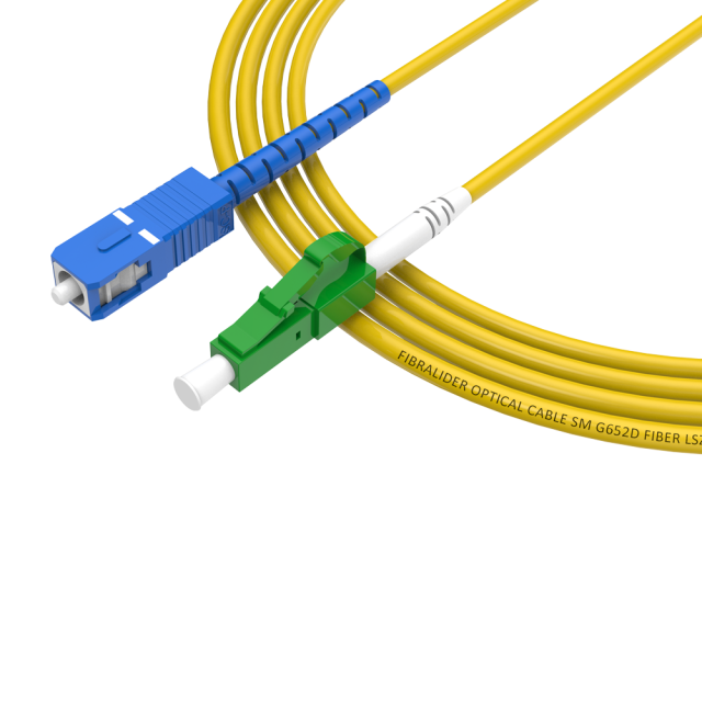 Patchcord de fibra óptica LC/APC-SC/UPC Simplex de modo único G652D/G657A1 Core LSZH SM Cabos de patch cord de fibra óptica