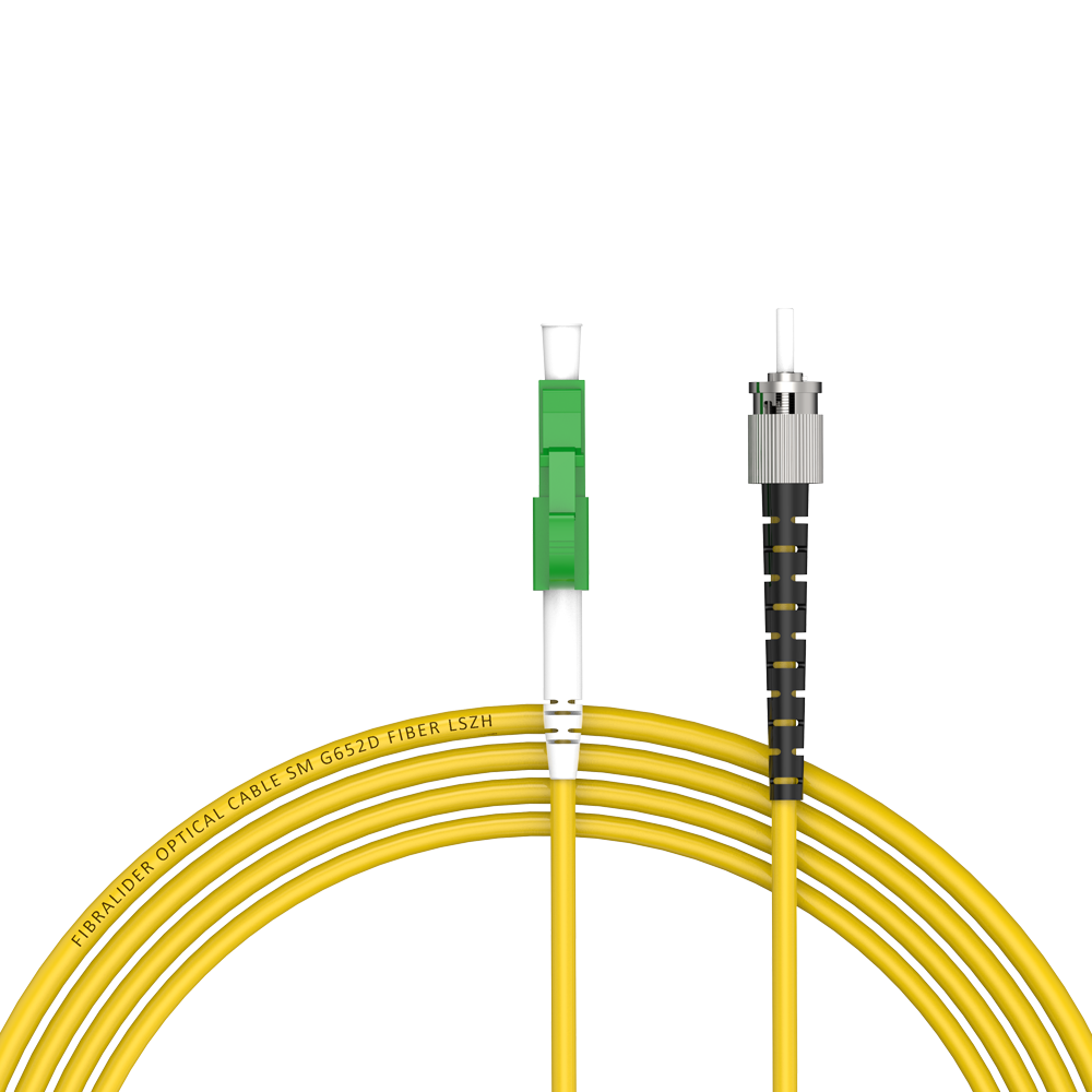 Patchcord de fibra óptica LC/APC-ST/UPC Simplex de modo único G652D/G657A1 Core LSZH SM Cabos de patch cord de fibra óptica