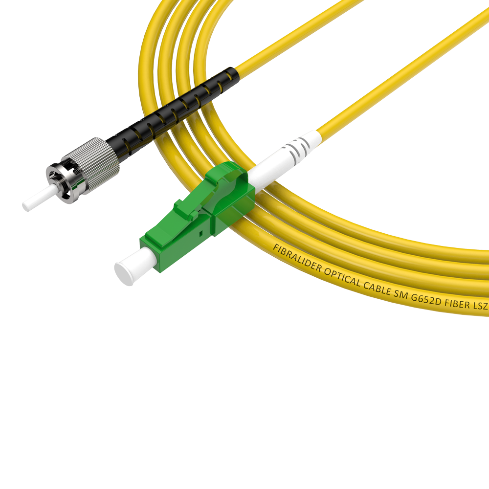 Patchcord de fibra óptica LC/APC-ST/UPC Simplex de modo único G652D/G657A1 Core LSZH SM Cabos de patch cord de fibra óptica