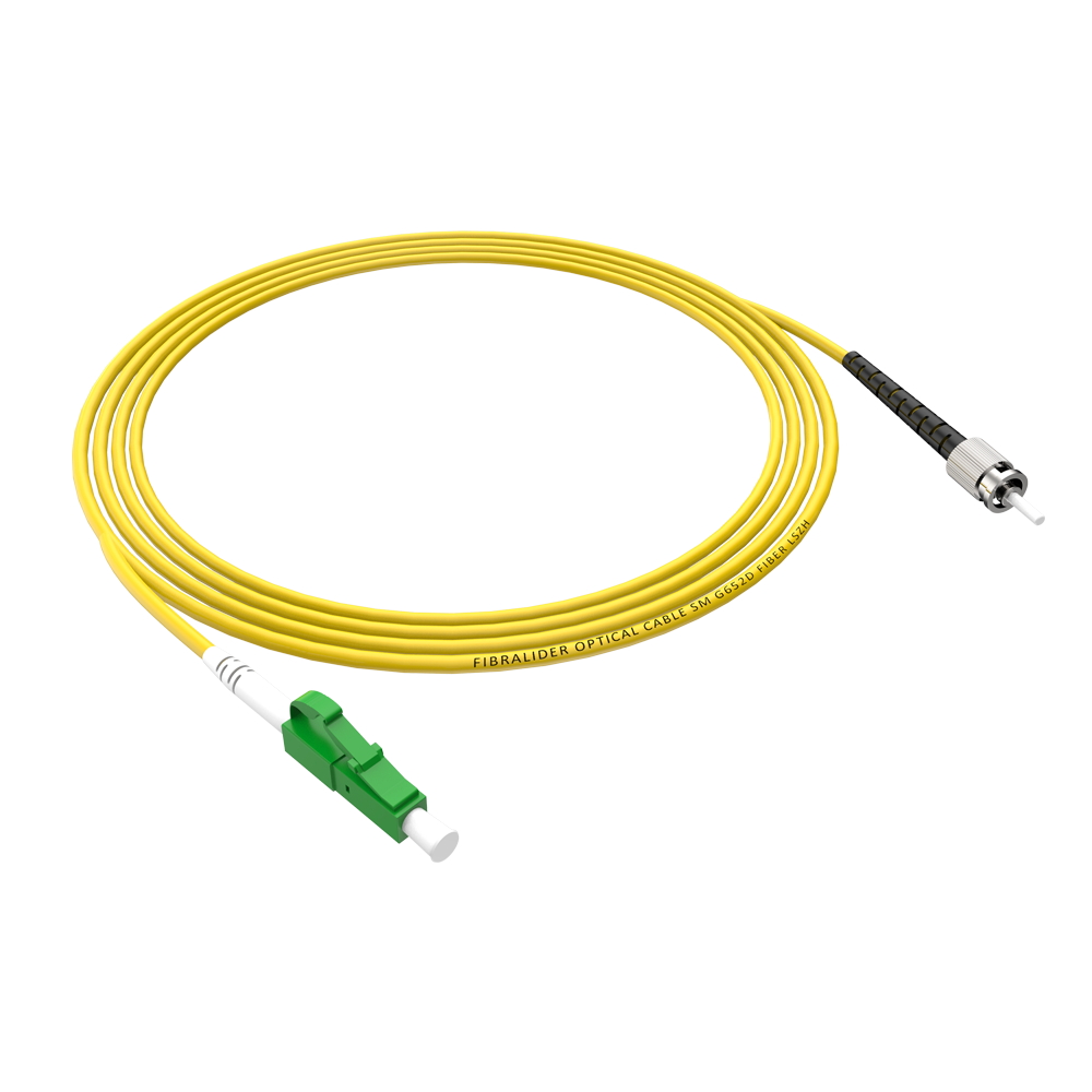 Patchcord de fibra óptica LC/APC-ST/UPC Simplex de modo único G652D/G657A1 Core LSZH SM Cabos de patch cord de fibra óptica