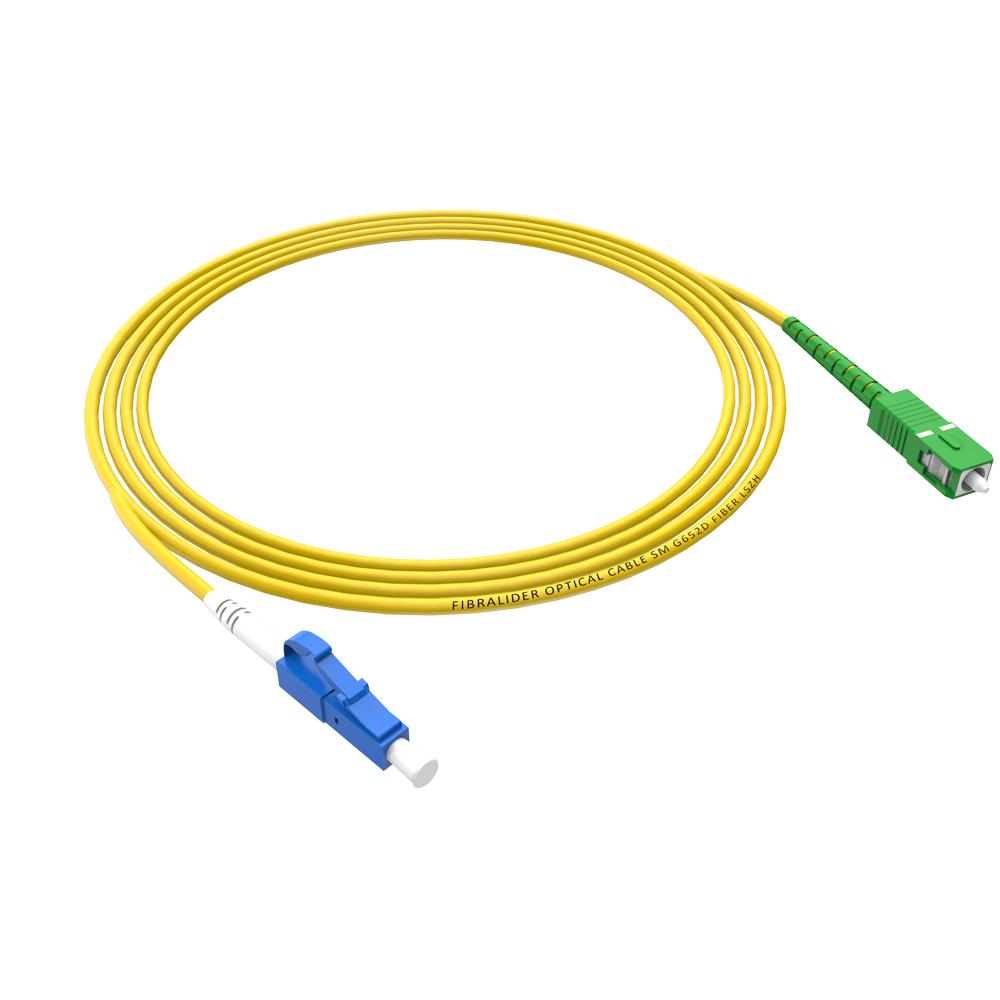 Patchcord de fibra óptica LC/UPC-SC/APC Simplex de modo único G652D/G657A1 Core LSZH SM Cabos de patch cord de fibra óptica
