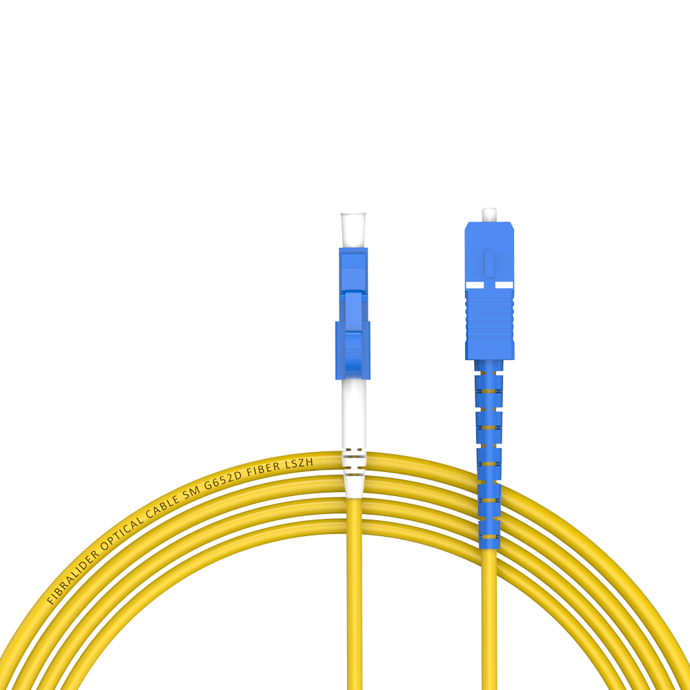 Patchcord de fibra óptica LC/UPC-SC/UPC Simplex de modo único G652D/G657A1 Core LSZH SM Cabos de patch cord de fibra óptica