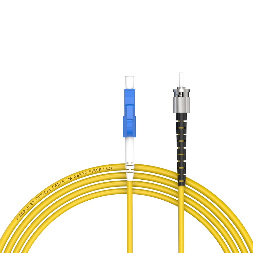 Patchcord de fibra óptica LC/UPC-ST/UPC Simplex de modo único G652D/G657A1 Core LSZH SM Cabos de patch cord de fibra óptica