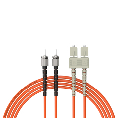 SC/UPC-ST/UPC多模双纤带卡扣OM2低烟无卤光纤跳线
