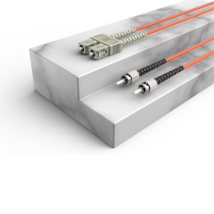 SC/UPC-ST/UPC多模双纤带卡扣OM2低烟无卤光纤跳线